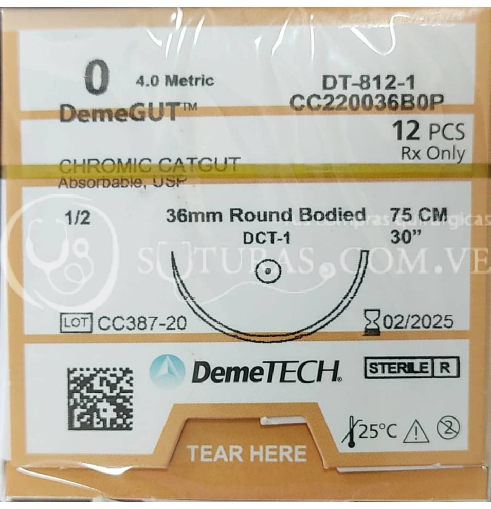 ( CC220036B0P / 812 ) DemeTECH Cromico 0 Conica 36mm 1/2c 75cm Cx12 02/2025