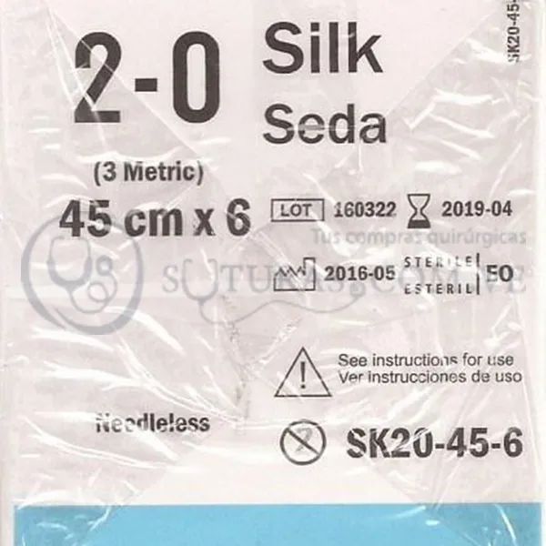 ( SK20-45-6 / SA85 ) Beckon Seda 2-0 . SinAguja Ligaduras 6x45cm Cx12 VENCIDO