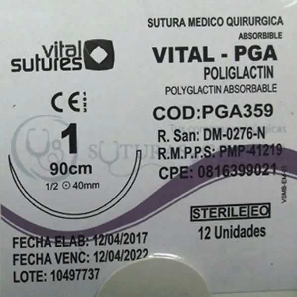 ( PGA359 / J359 ) Vital poliglact 1 Conica 40mm 1/2c 90cm Cx12 04/2022