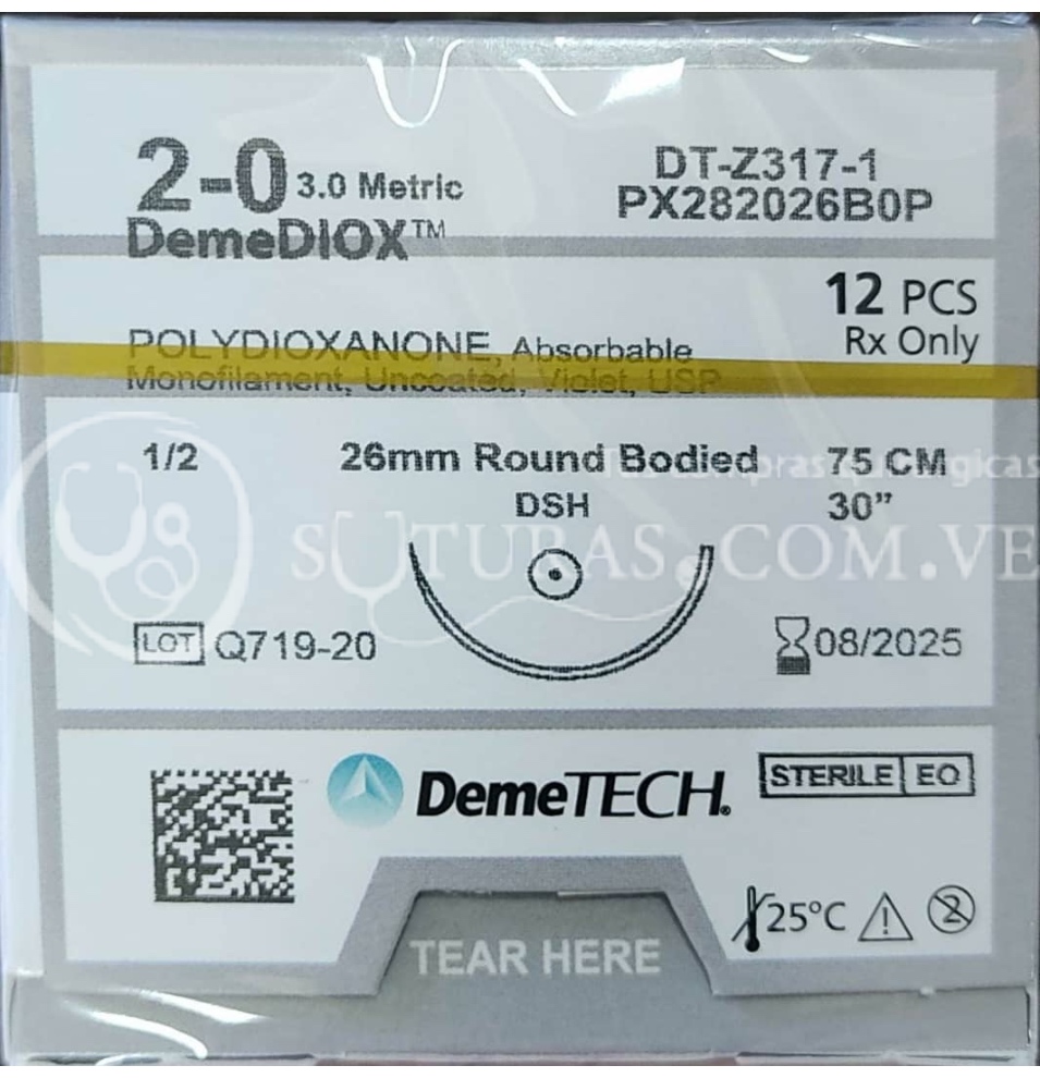 ( PX282026B0P / Z317 ) DemeTECH PDS 2-0 Conica 26mm 1/2c 75cm Cx12 08/2025
