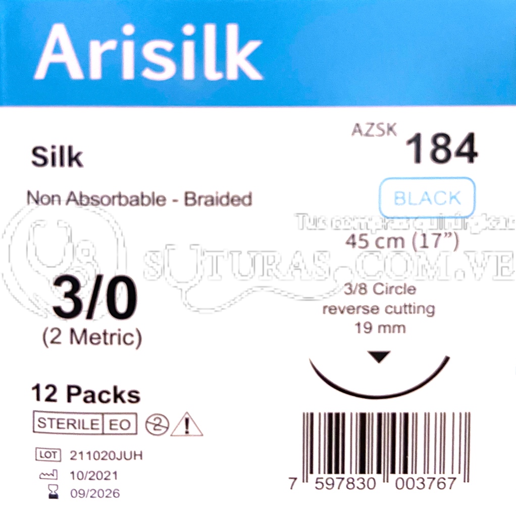( AZSK184 / 184 ) Arizi Seda 3-0 Cort 19mm 3/8c 45cm Cx12 09/2026