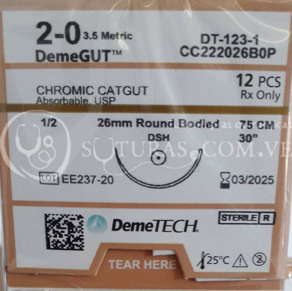 ( CC222026B0P / G123 ) DemeTECH Cromico 2-0 Conica 26mm 1/2c 75cm Cx12 03/2025
