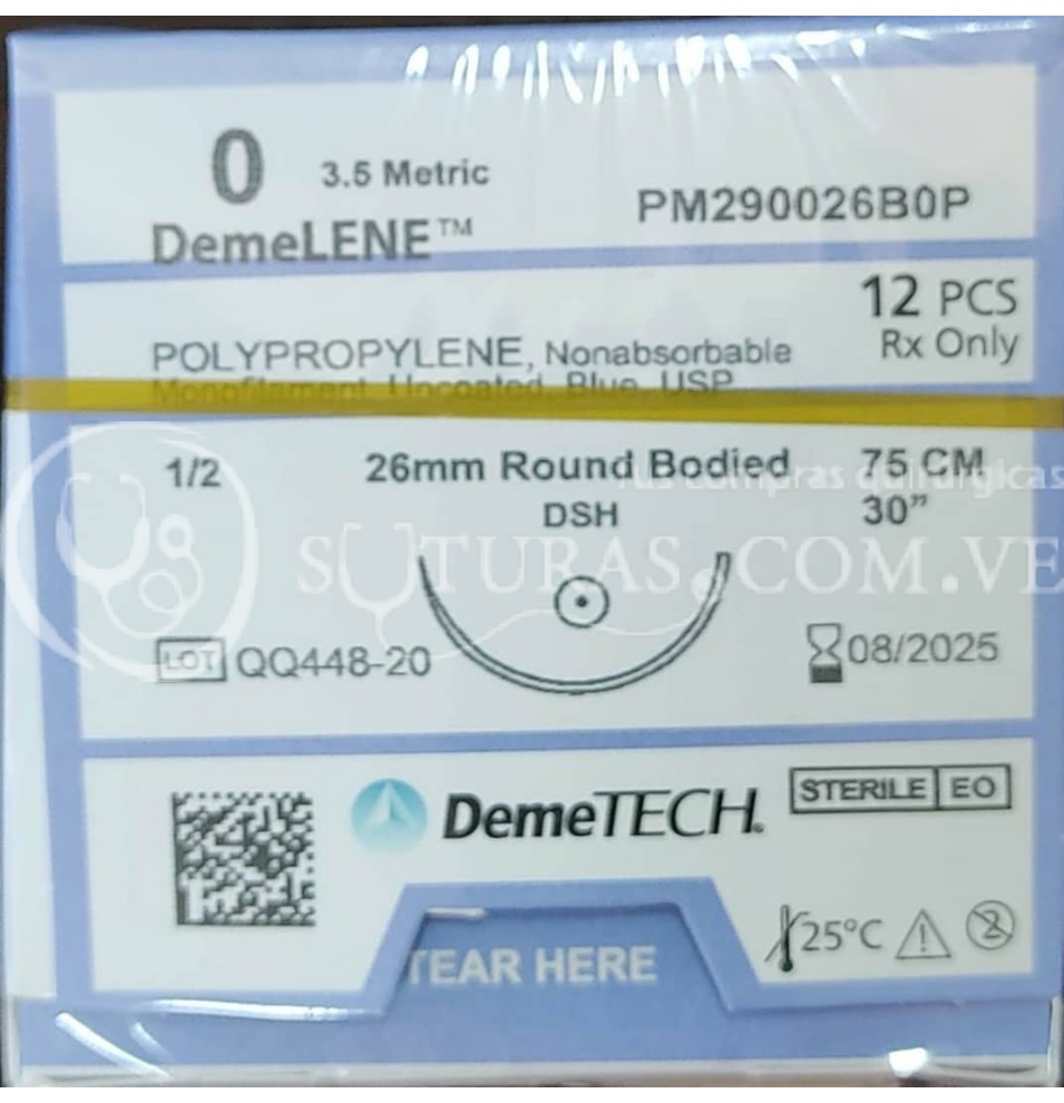 ( PM290026B0P / 8412 ) DemeTECH Poliprop 0 Conica 26mm 1/2c 75cm Cx12 08/2025