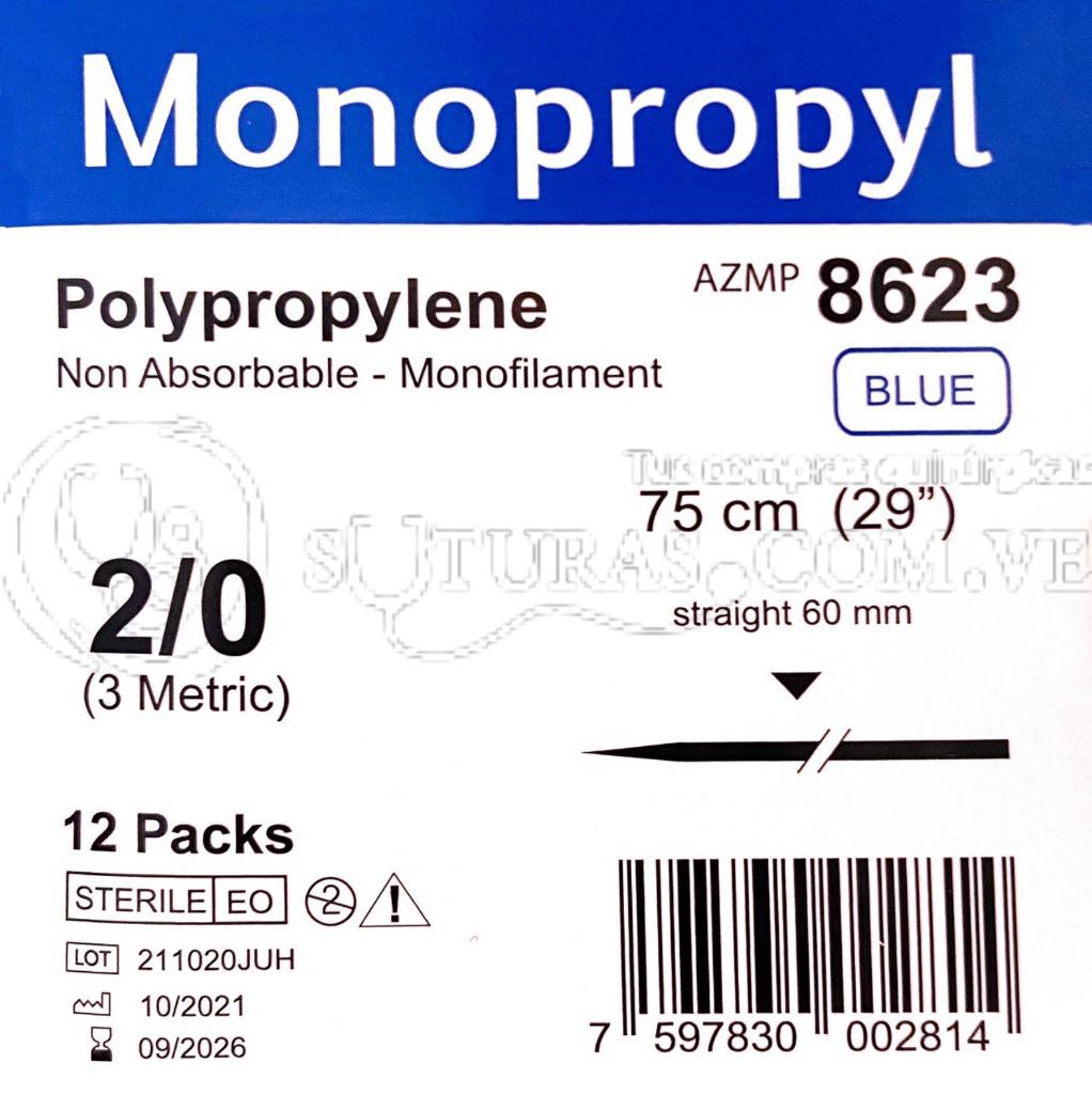 ( AZMP-8623 / 8623 ) Arizi Monoprop Poliprop 2-0 75cm Recta 60mm Cx12 09/2026